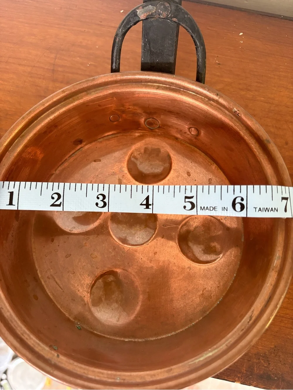 Vintage French Solid Copper Egg Poaching or Escargot Pan Made in Turkey